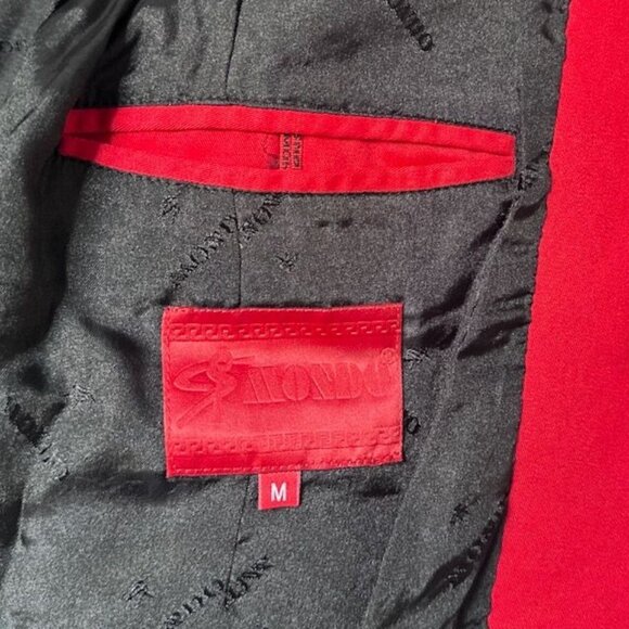 Mondo Men's Red Military Style Jackson Jacket With Gold Buttons Size Medium - Picture 7 of 12